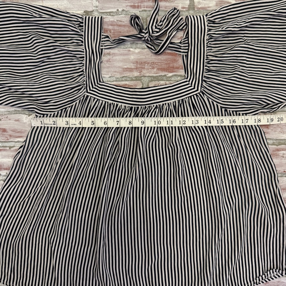 Andree By Unit Wm L Blk/Wht Striped Tie 3/4 Ballo… - image 5